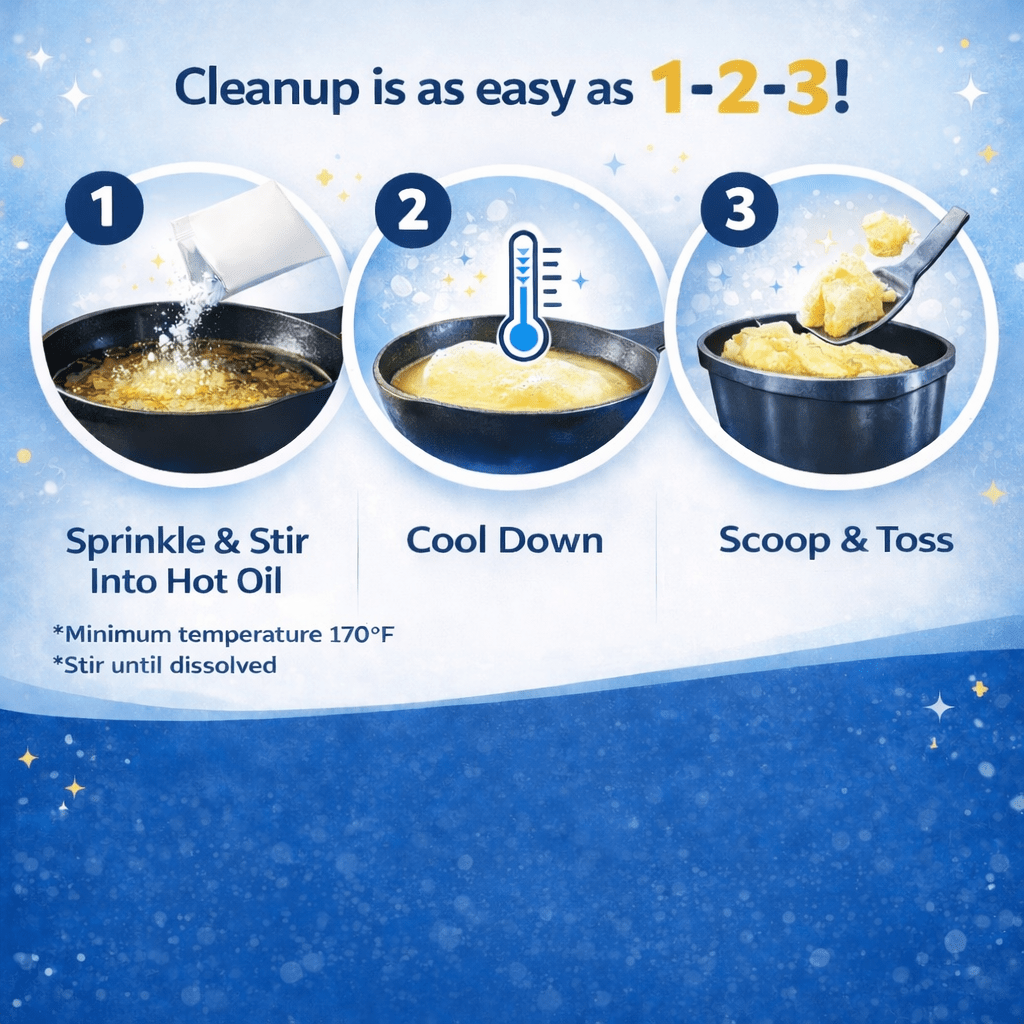 Grease Lock™ – Turn Used Cooking Oil Into Solid Trash in 60 Seconds - Grease Lock